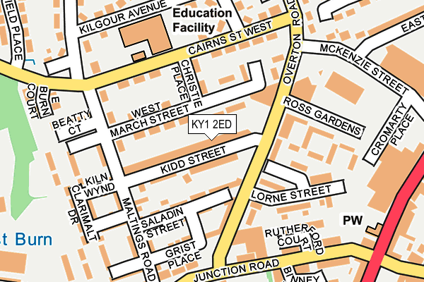 KY1 2ED map - OS OpenMap – Local (Ordnance Survey)