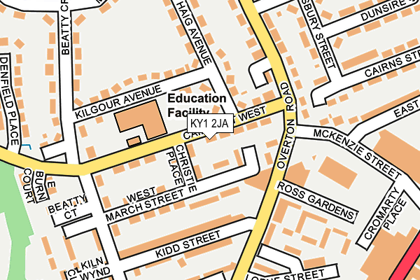 KY1 2JA map - OS OpenMap – Local (Ordnance Survey)