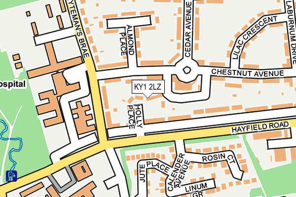 KY1 2LZ map - OS OpenMap – Local (Ordnance Survey)