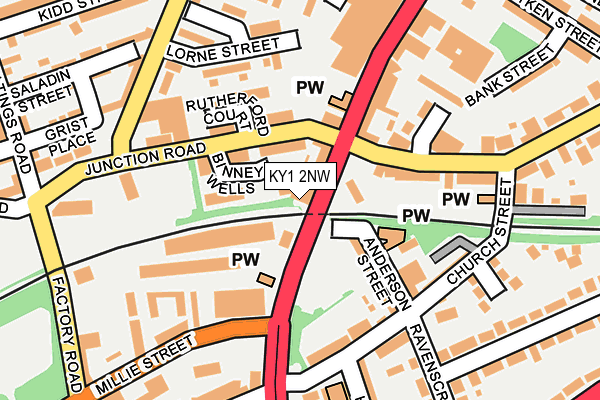 KY1 2NW map - OS OpenMap – Local (Ordnance Survey)