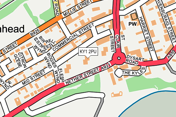 KY1 2PU map - OS OpenMap – Local (Ordnance Survey)