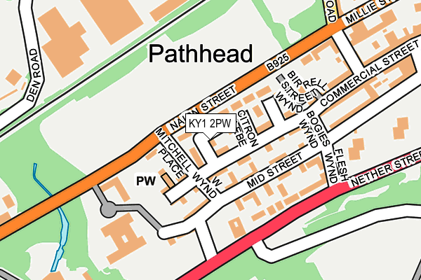 KY1 2PW map - OS OpenMap – Local (Ordnance Survey)