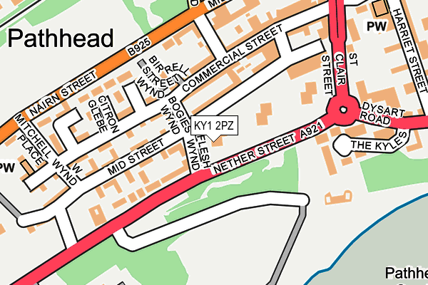 KY1 2PZ map - OS OpenMap – Local (Ordnance Survey)