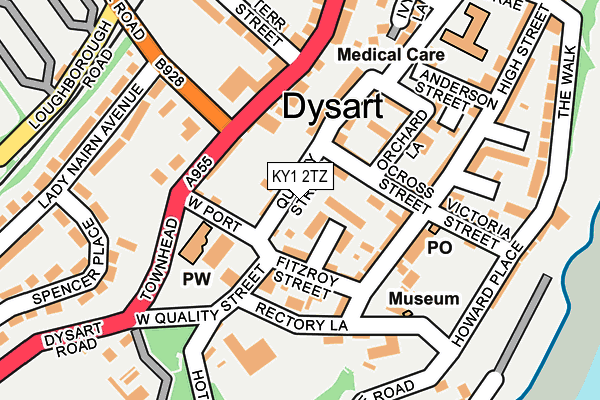 KY1 2TZ map - OS OpenMap – Local (Ordnance Survey)