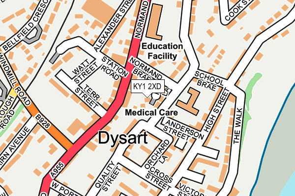 KY1 2XD map - OS OpenMap – Local (Ordnance Survey)