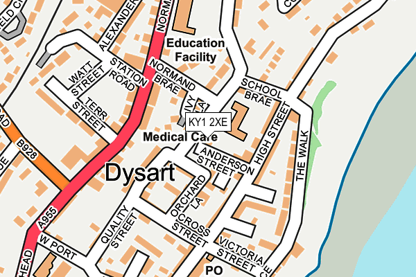 KY1 2XE map - OS OpenMap – Local (Ordnance Survey)