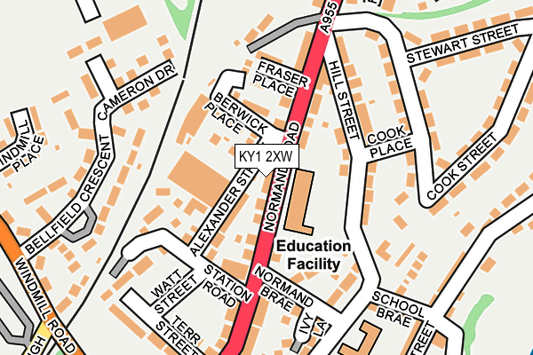 KY1 2XW map - OS OpenMap – Local (Ordnance Survey)