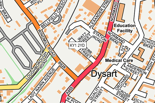 KY1 2YD map - OS OpenMap – Local (Ordnance Survey)