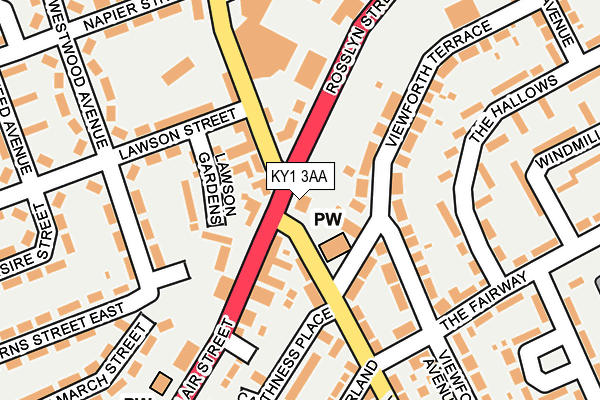 KY1 3AA map - OS OpenMap – Local (Ordnance Survey)