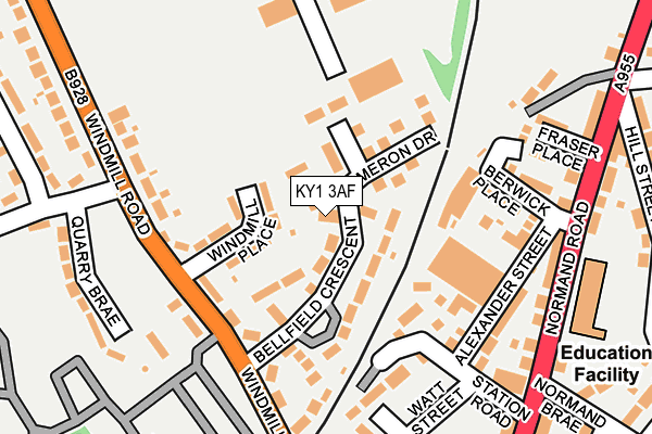 KY1 3AF map - OS OpenMap – Local (Ordnance Survey)