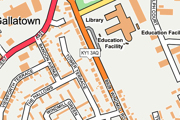 KY1 3AQ map - OS OpenMap – Local (Ordnance Survey)