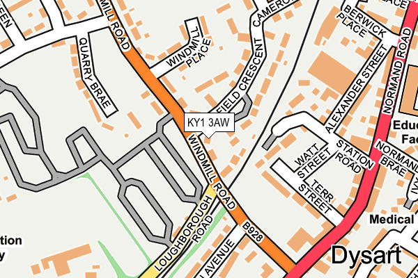 KY1 3AW map - OS OpenMap – Local (Ordnance Survey)