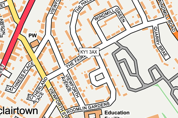 KY1 3AX map - OS OpenMap – Local (Ordnance Survey)