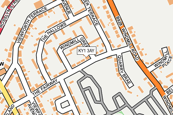 KY1 3AY map - OS OpenMap – Local (Ordnance Survey)