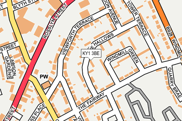 KY1 3BE map - OS OpenMap – Local (Ordnance Survey)