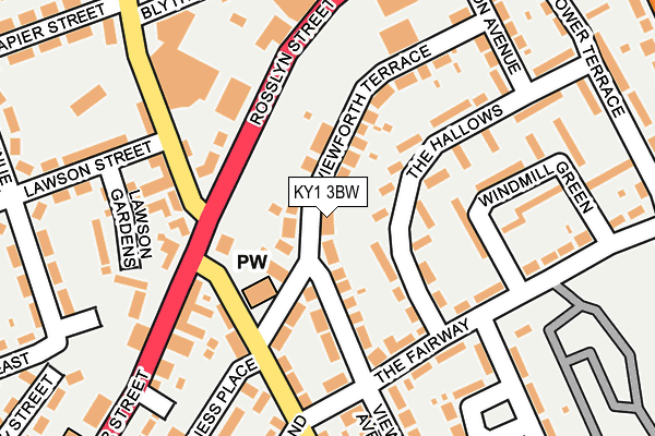KY1 3BW map - OS OpenMap – Local (Ordnance Survey)