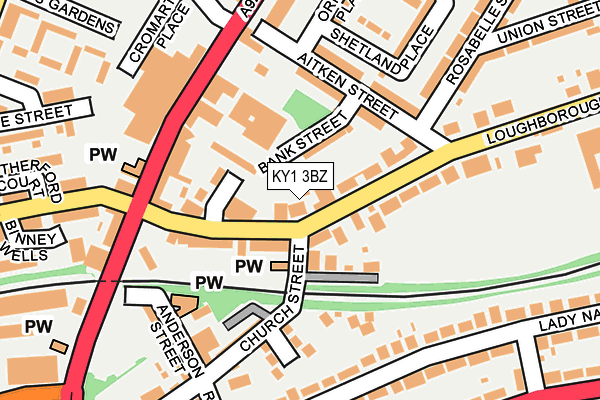 KY1 3BZ map - OS OpenMap – Local (Ordnance Survey)