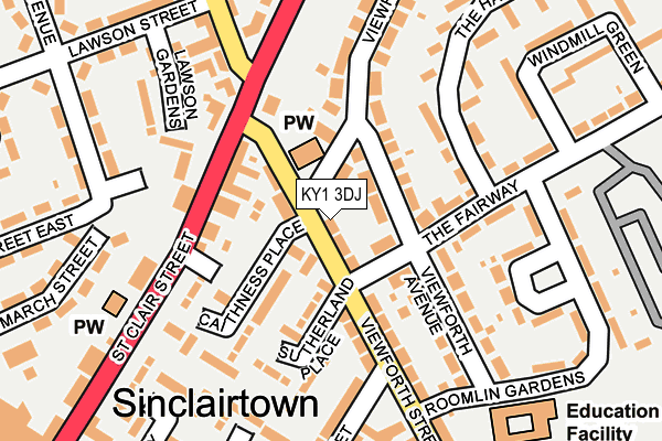 KY1 3DJ map - OS OpenMap – Local (Ordnance Survey)