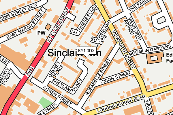 KY1 3DX map - OS OpenMap – Local (Ordnance Survey)