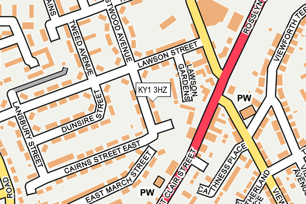 KY1 3HZ map - OS OpenMap – Local (Ordnance Survey)