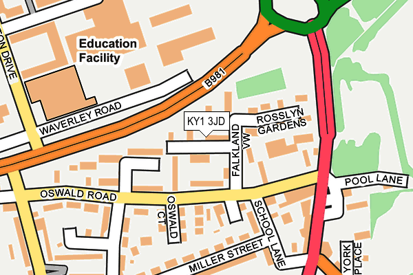 KY1 3JD map - OS OpenMap – Local (Ordnance Survey)