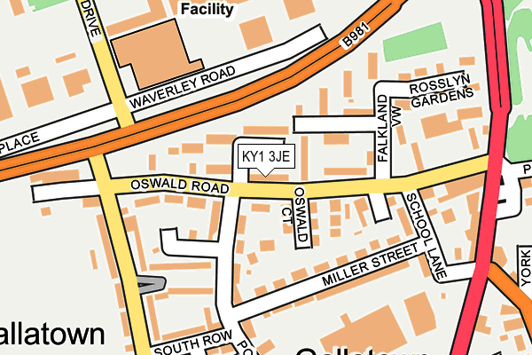 KY1 3JE map - OS OpenMap – Local (Ordnance Survey)