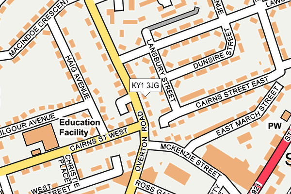 KY1 3JG map - OS OpenMap – Local (Ordnance Survey)