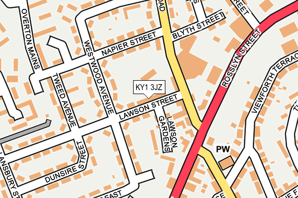 KY1 3JZ map - OS OpenMap – Local (Ordnance Survey)