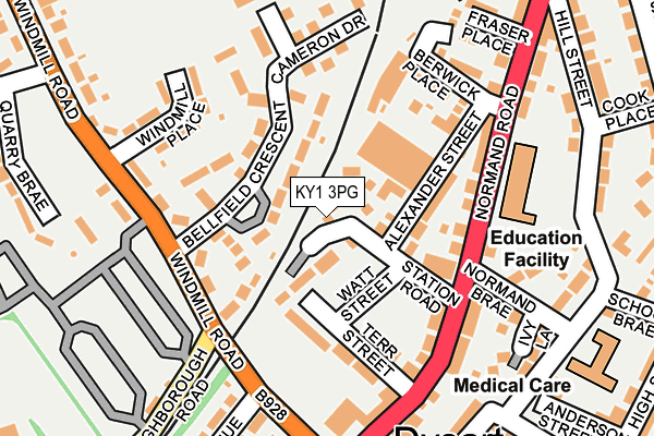 KY1 3PG map - OS OpenMap – Local (Ordnance Survey)