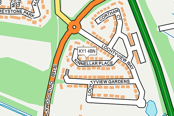 KY1 4BN map - OS OpenMap – Local (Ordnance Survey)