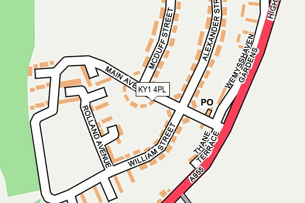 KY1 4PL map - OS OpenMap – Local (Ordnance Survey)