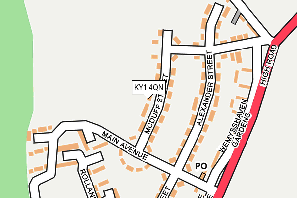KY1 4QN map - OS OpenMap – Local (Ordnance Survey)