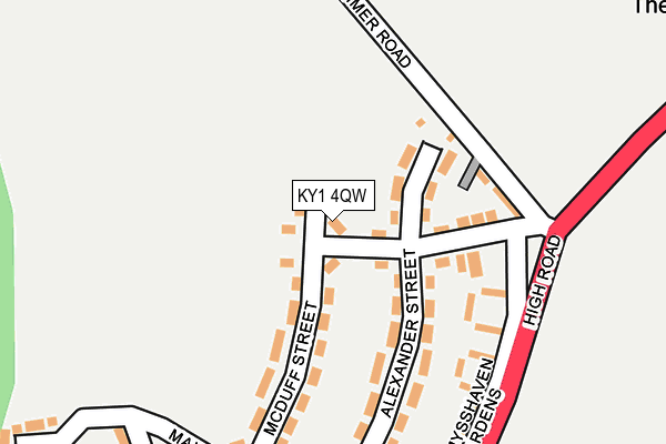 KY1 4QW map - OS OpenMap – Local (Ordnance Survey)