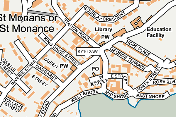 KY10 2AW map - OS OpenMap – Local (Ordnance Survey)
