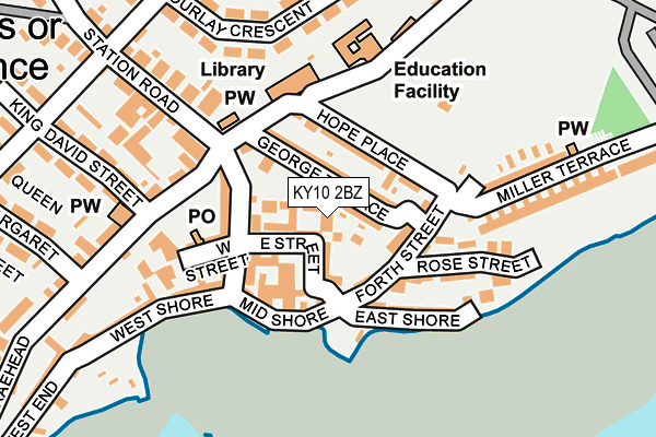 KY10 2BZ map - OS OpenMap – Local (Ordnance Survey)