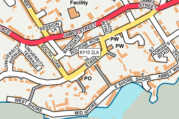 KY10 2LA map - OS OpenMap – Local (Ordnance Survey)