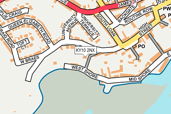 KY10 2NX map - OS OpenMap – Local (Ordnance Survey)