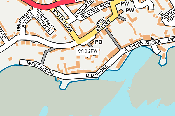 KY10 2PW map - OS OpenMap – Local (Ordnance Survey)