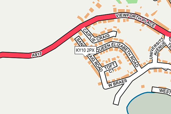KY10 2PX map - OS OpenMap – Local (Ordnance Survey)