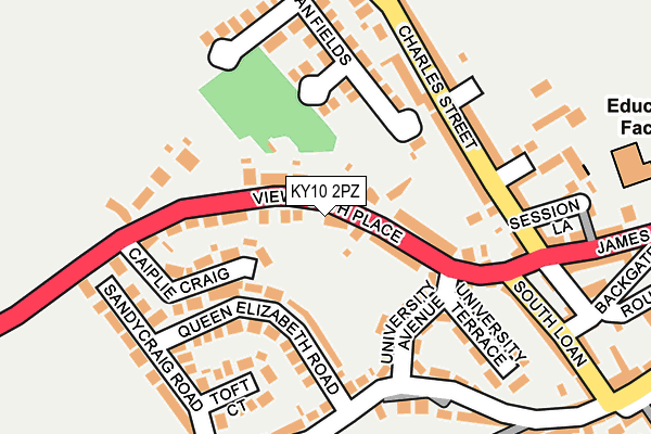 KY10 2PZ map - OS OpenMap – Local (Ordnance Survey)