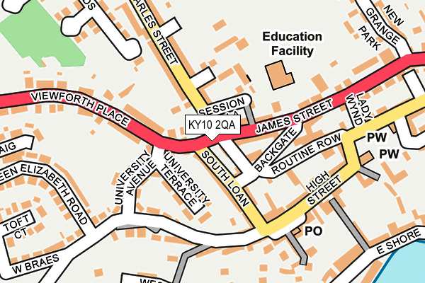 KY10 2QA map - OS OpenMap – Local (Ordnance Survey)