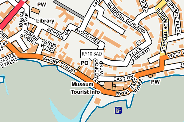 KY10 3AD map - OS OpenMap – Local (Ordnance Survey)