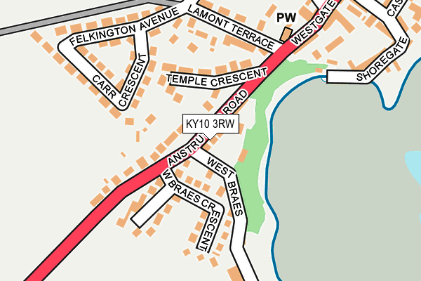 KY10 3RW map - OS OpenMap – Local (Ordnance Survey)