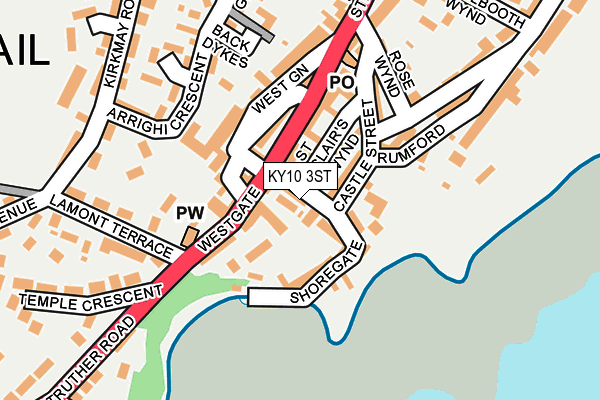 KY10 3ST map - OS OpenMap – Local (Ordnance Survey)
