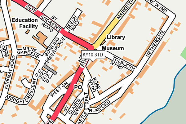KY10 3TD map - OS OpenMap – Local (Ordnance Survey)