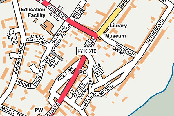 KY10 3TE map - OS OpenMap – Local (Ordnance Survey)