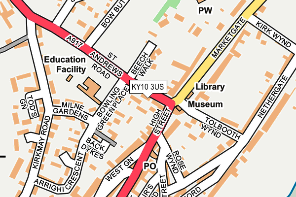 KY10 3US map - OS OpenMap – Local (Ordnance Survey)