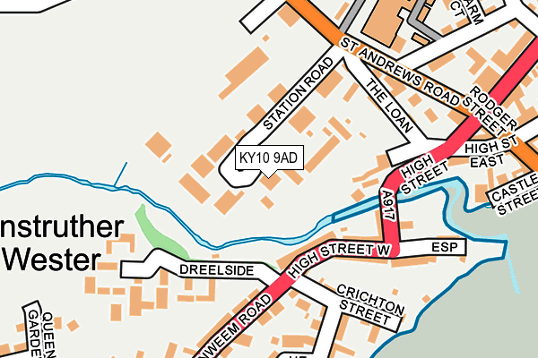 KY10 9AD map - OS OpenMap – Local (Ordnance Survey)