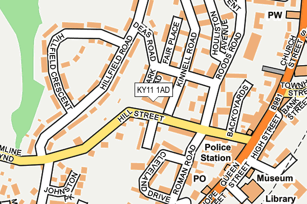 KY11 1AD map - OS OpenMap – Local (Ordnance Survey)