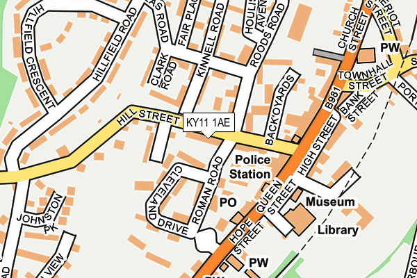 KY11 1AE map - OS OpenMap – Local (Ordnance Survey)